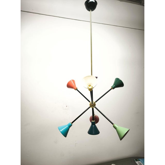 Mid-Century Modern Vintage Metal Sputnik Light, 1960s For Sale - Image 3 of 17