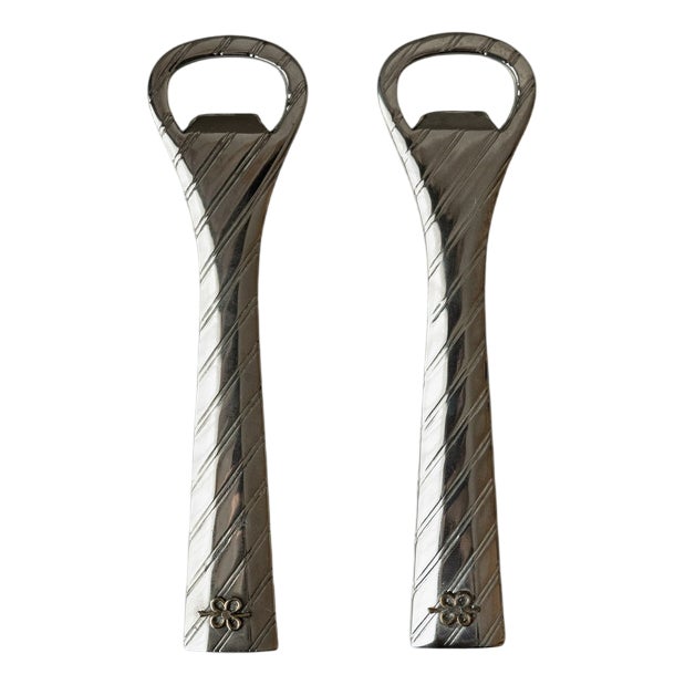 Vintage Silver-Plated Bottle Openers, Set of 2 For Sale