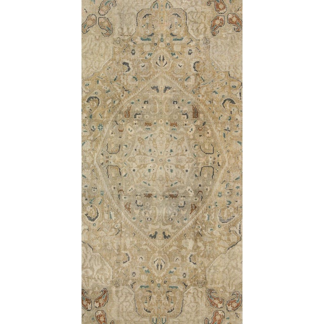 Tribal Very Fine Turkish Sivas Rug With Classic Design in Neutrals, Camel and Green 5'8 X 9'6 For Sale - Image 3 of 8