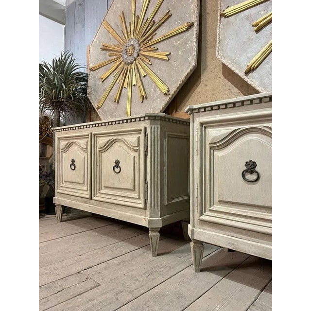 Wood Early 20th Century Italian Chests of Drawers with Wood Panels, Set of 2 For Sale - Image 7 of 9