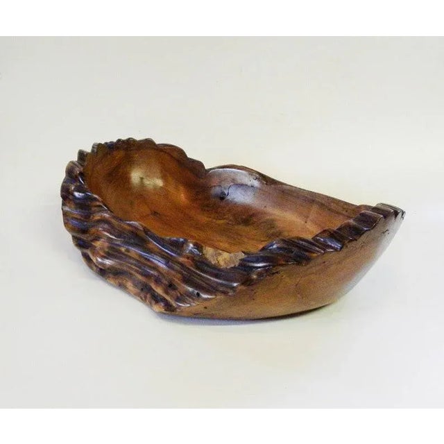 1960s Vintage Mid Century Wood Hand Carved Bowl For Sale - Image 5 of 6