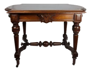 Antique French Victorian Leather Top Writing Desk