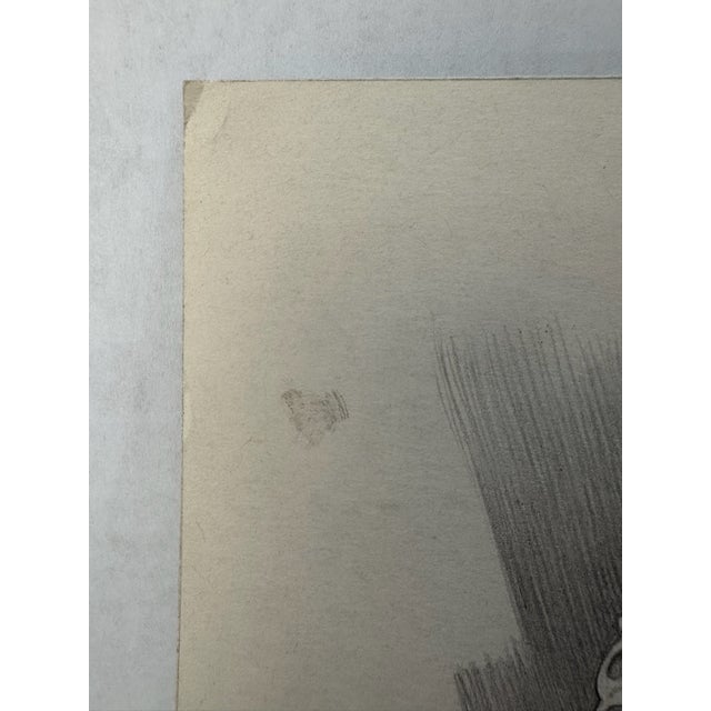 1940s Original Signed Graphite Illustration of Girl Holding Doll, 12 × 9 In. For Sale - Image 4 of 6
