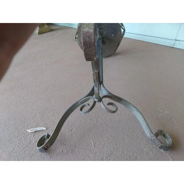 Coffee Vintage Dark Wrought Iron Maple Leaf Design Stand For Sale - Image 8 of 9
