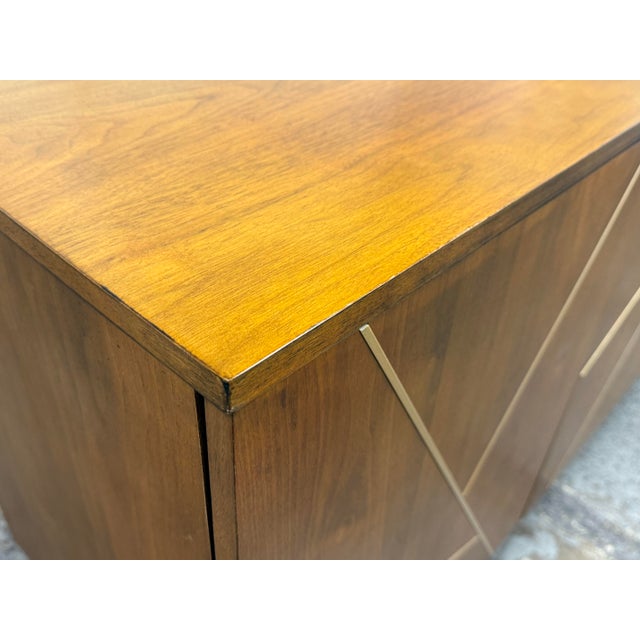 World Market Dustin Spiced Auburn Wood and Brass Inlay Storage Cabinet ...