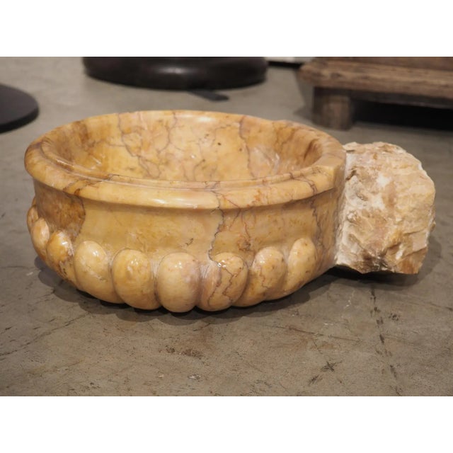 Circular Lobed Marble Font Basin From Italy For Sale - Image 9 of 13