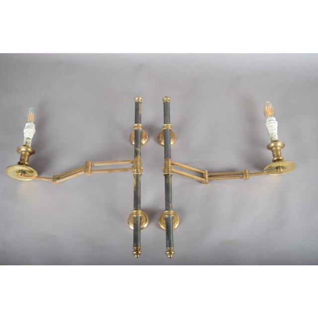 Vintage Brass Swing-Arm Wall Lamps from Maison Jansen, France, 1960s, Set of 2 For Sale - Image 16 of 17