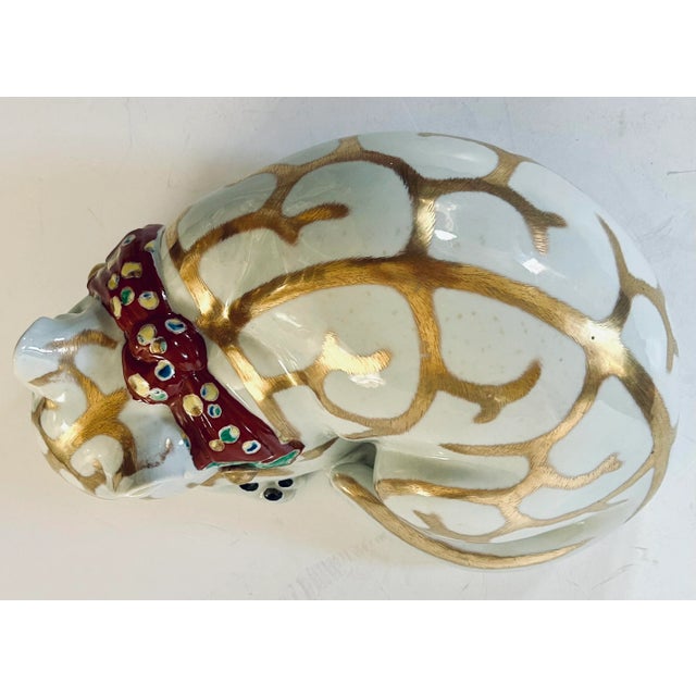Japanese Large Japanese Kutani Porcelain Sleeping Cat For Sale - Image 3 of 7