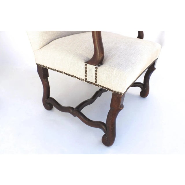 French Late 18th Century Walnut Os de Mouton Armchairs Louis XIV - a Pair For Sale - Image 10 of 13