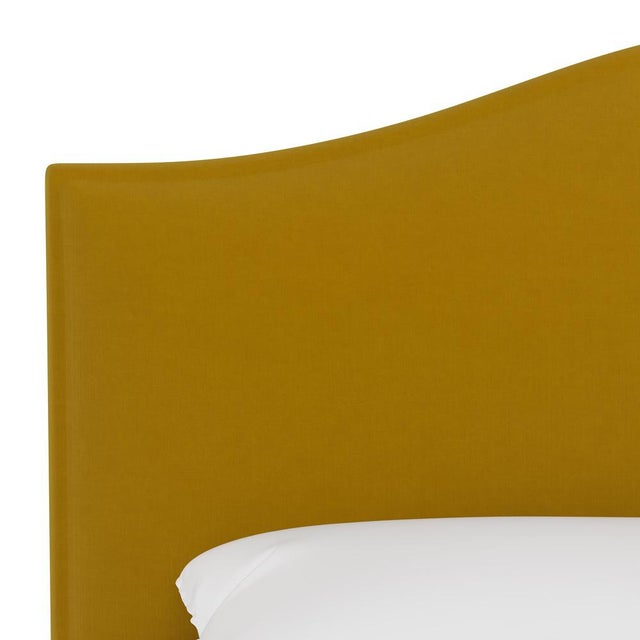 California King Camelback Headboard in Monaco Citronella For Sale - Image 4 of 6