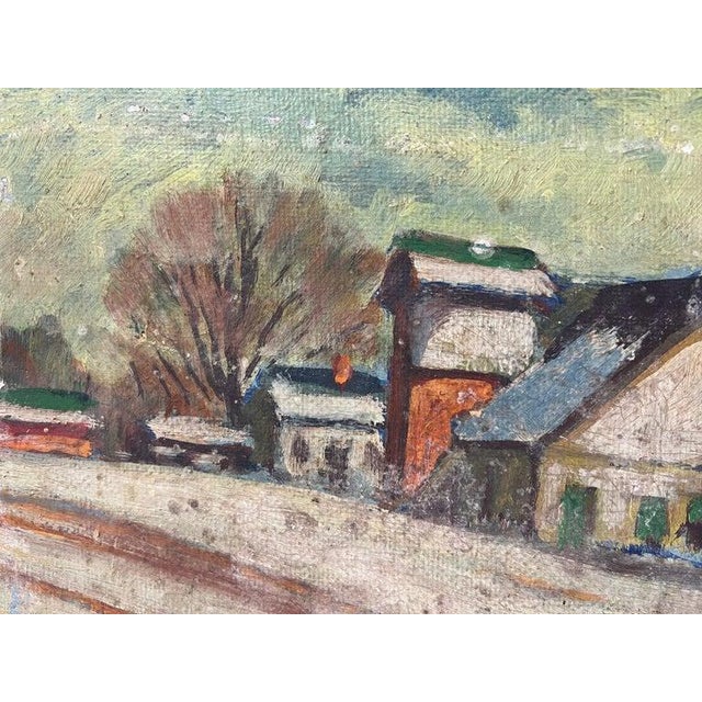 Winter Farmland Scene on Board For Sale - Image 4 of 12