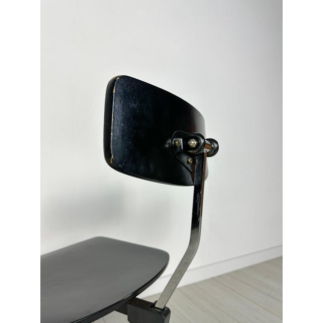 Black Vintage Black Architect Desk Chair by Jørgen Rasmussen for Labofa, 1950s For Sale - Image 8 of 15