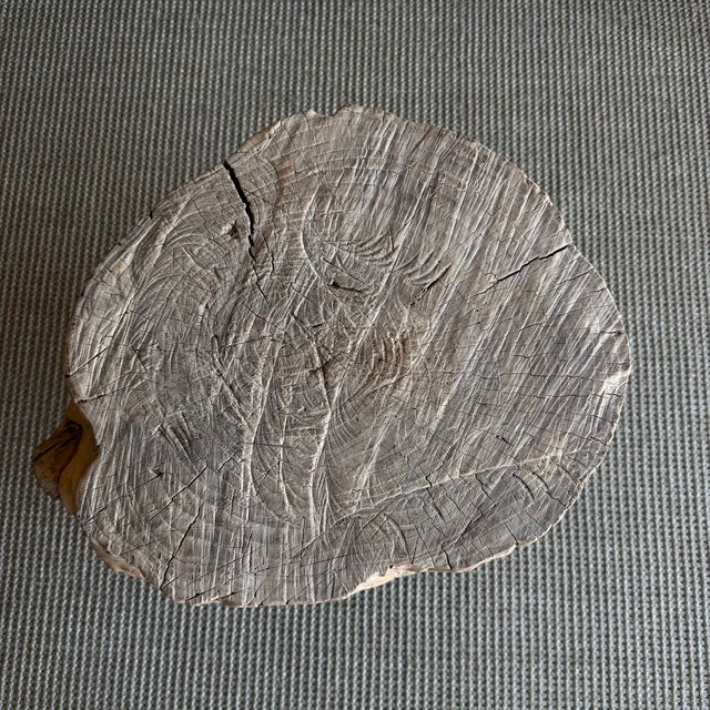 Beige Vintage Elm Wood Chop Block Table For Sale - Image 8 of 8