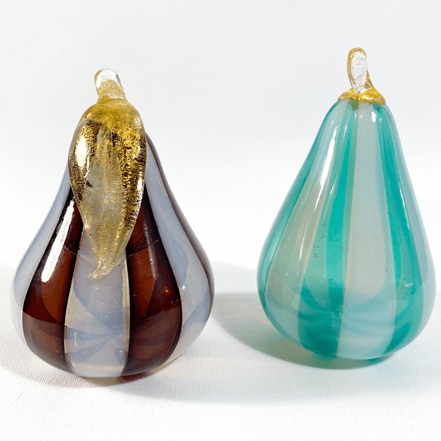 Six hand-blown Murano glass fruits by Archimede Seguso — a still life in glass that earns its place on any surface....