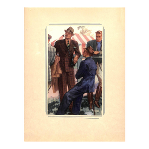 Vintage C1930s Menswear Illustration Art Reproduction