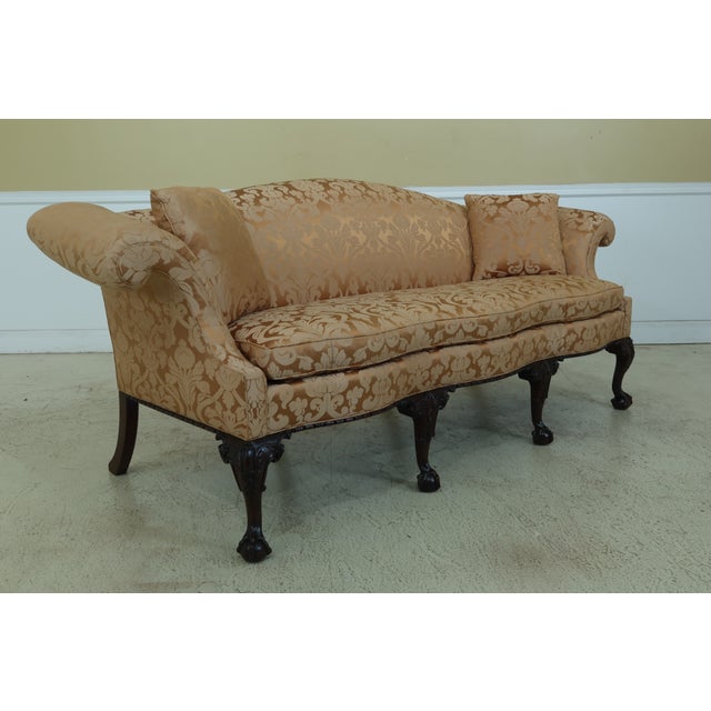 Stickley Colonial Williamsburg Gold Damask Mahogany Sofa Chairish