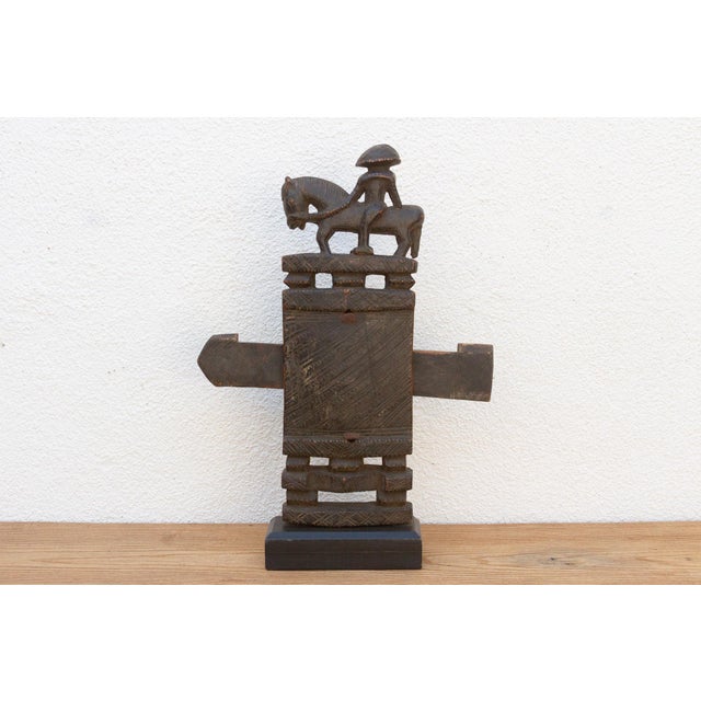 African Rare Bamana Carved Warrior Door Lock For Sale - Image 3 of 10