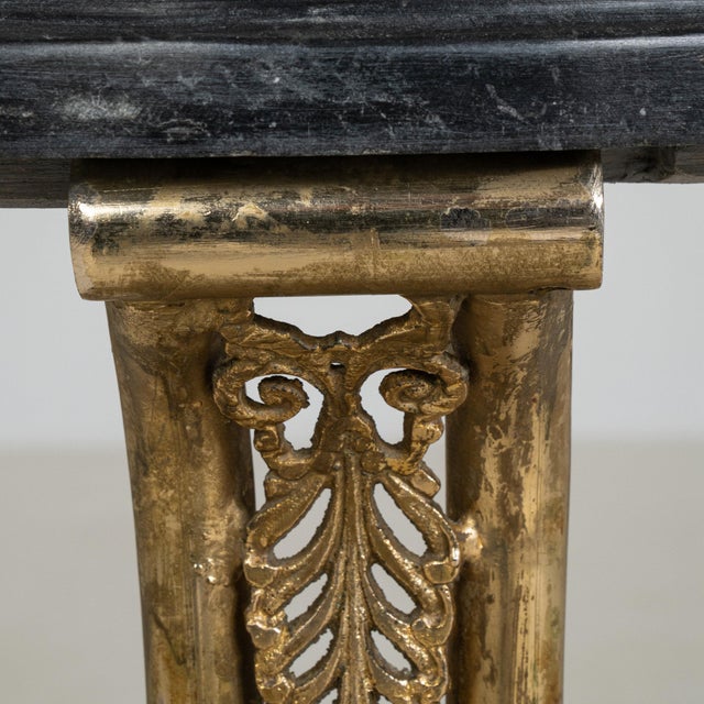 Traditional Mid 20th Century France Empire Black Brass Pedestal For Sale - Image 3 of 11
