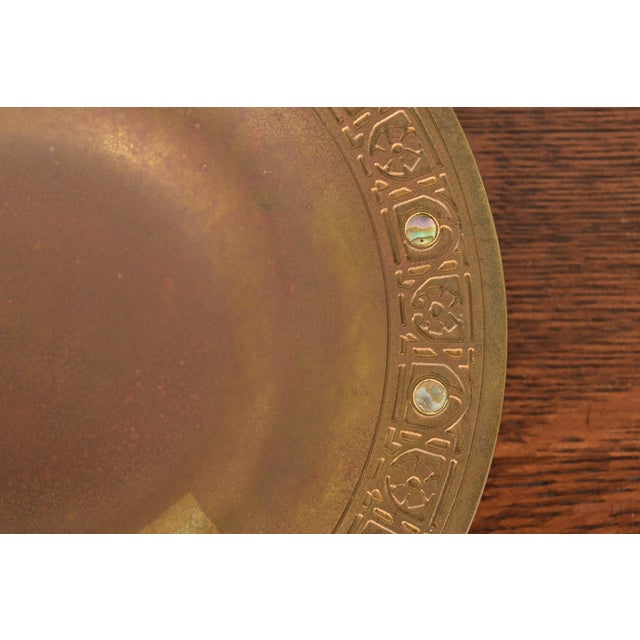 Tiffany Studios New York Bronze Doré Bowl With Abalone Inlay For Sale In South Bend - Image 6 of 11
