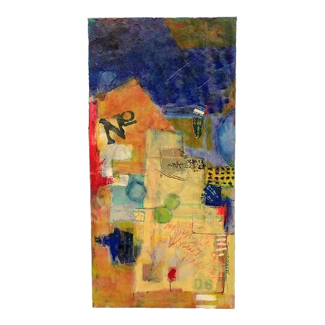 "On Site" Original Abstract Mixed Media Painting by Jill Krasner For Sale