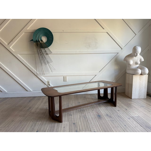 1960s 1960s Bassett Coffee Table Mid Century Modern Walnut After Adrian Pearsall For Sale - Image 5 of 8