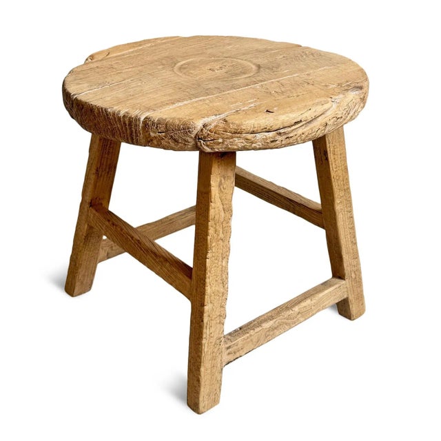 Late 20th Century Vintage Rustic Farm Wheel Side Table For Sale - Image 5 of 7