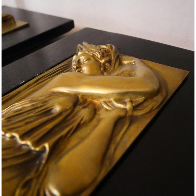 Art Deco Reliefs with the Nymphs of the Fountain, Early 20th Century, Bronzes, Set of 2 For Sale - Image 10 of 13