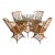Mid 20th Century Rattan Latticed Dining Set With Glass Top Table For Sale