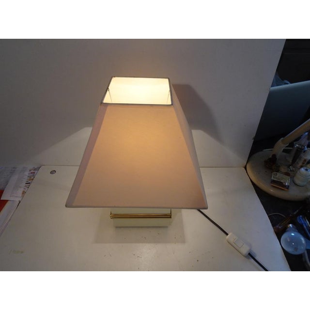 Ivory Colored Epoxy Cube Table Lamp from Bicchielli Italy For Sale - Image 4 of 14