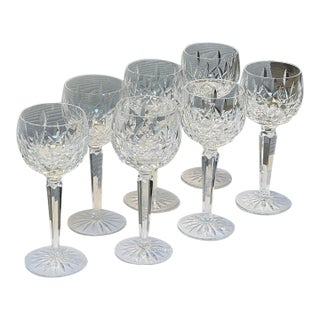 Waterford Lismore Crystal White Wine Glasses, Set of Seven For Sale