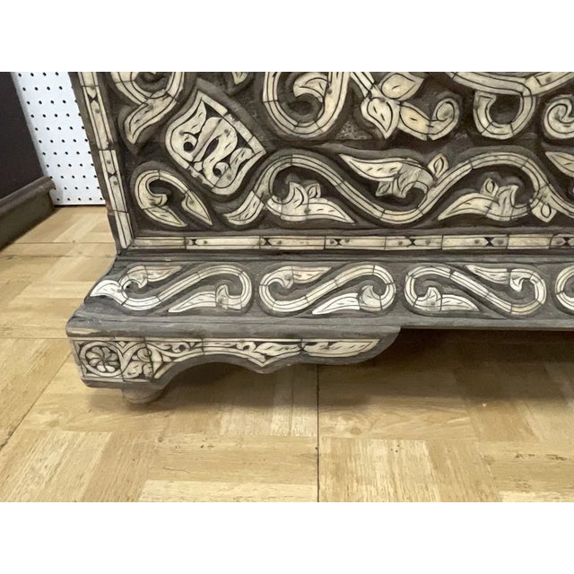 Antique Large Middle Eastern Wood Inlaid Chest For Sale In West Palm - Image 6 of 7