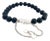 1990s David Yurman Estate Onyx Polished Beads Bracelet 6.6 - 8.5" Silver 8 mm For Sale