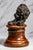 Classic Antique Bronze Cherub Bust Sculpture on Wood Pedestal Edwardian Putti Figure For Sale - Image 9 of 11