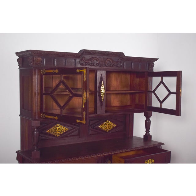 Brown Antique Dutch Cabinet with Brass Fittings, 1800s For Sale - Image 8 of 15