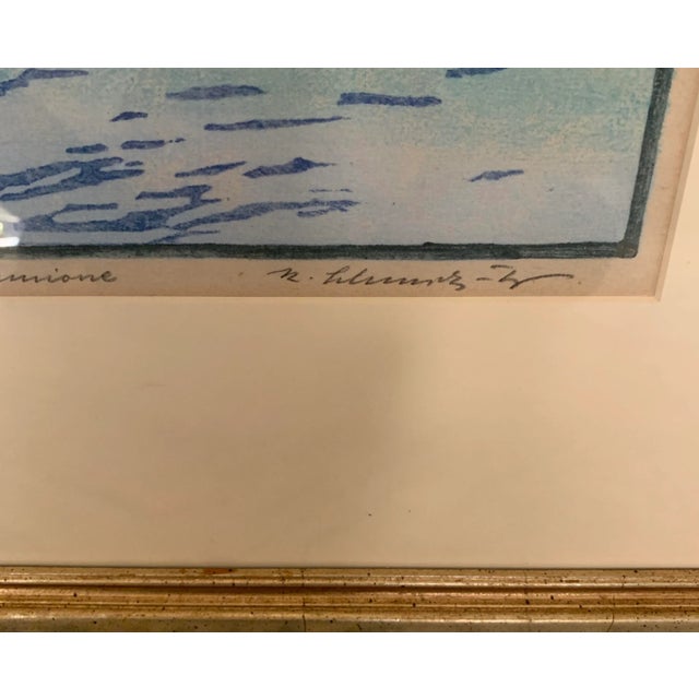 Vintage Signed and Numbered Handmade Italian Color Print of Lake Sarda For Sale - Image 4 of 11