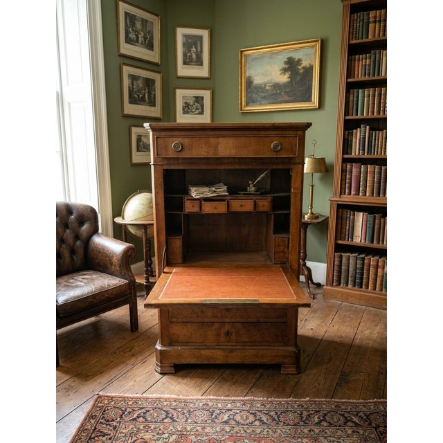 Mid 19th Century Mid 19th Century Swiss Charles X Walnut Secretaire For Sale - Image 5 of 7