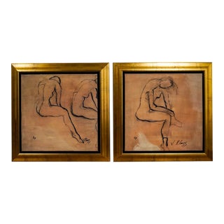 Signed Victor Klauss (German, 20th Century School) Intermission I & Intermission II For Sale