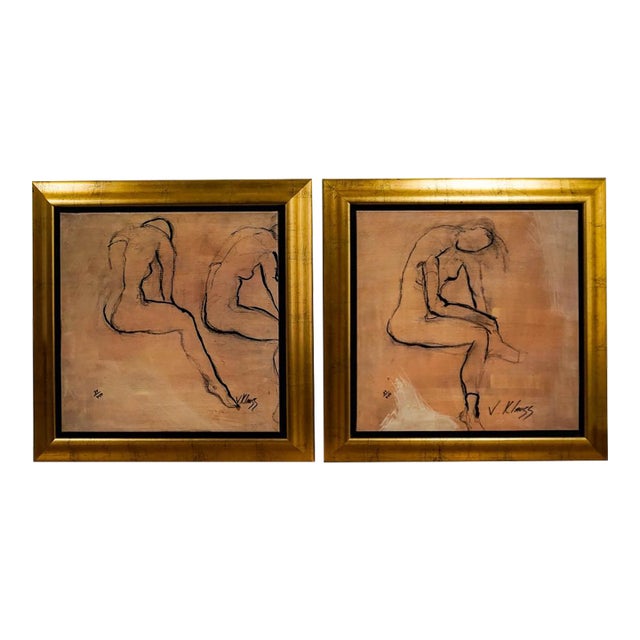 Signed Victor Klauss (German, 20th Century School) Intermission I & Intermission II For Sale