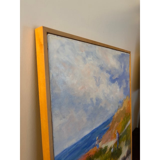 Wood 1990s Coastal Painting, Framed - Unsigned For Sale - Image 7 of 8