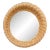 1970s Round Wicker Framed Mirror For Sale