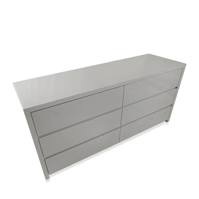 Mid-Century Modern Mobital Blanche High Gloss Stone Double Dresser, Attributed For Sale - Image 3 of 6