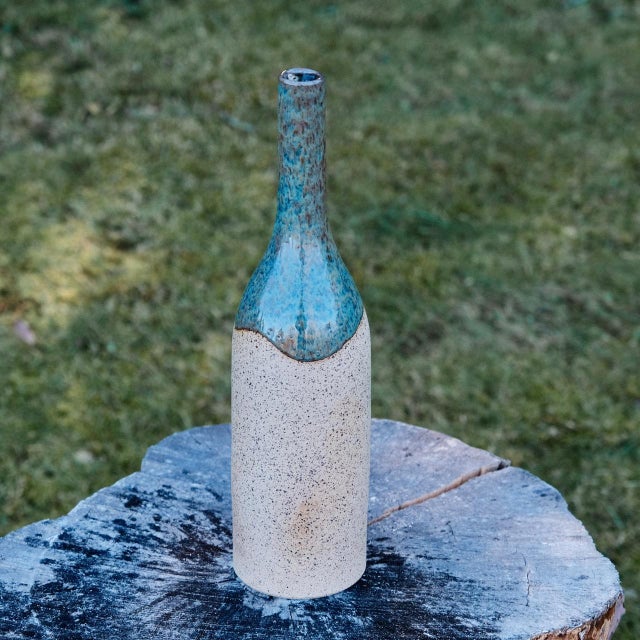 Decorative Speckled Stoneware Bottle Vase (Tall) For Sale - Image 4 of 4