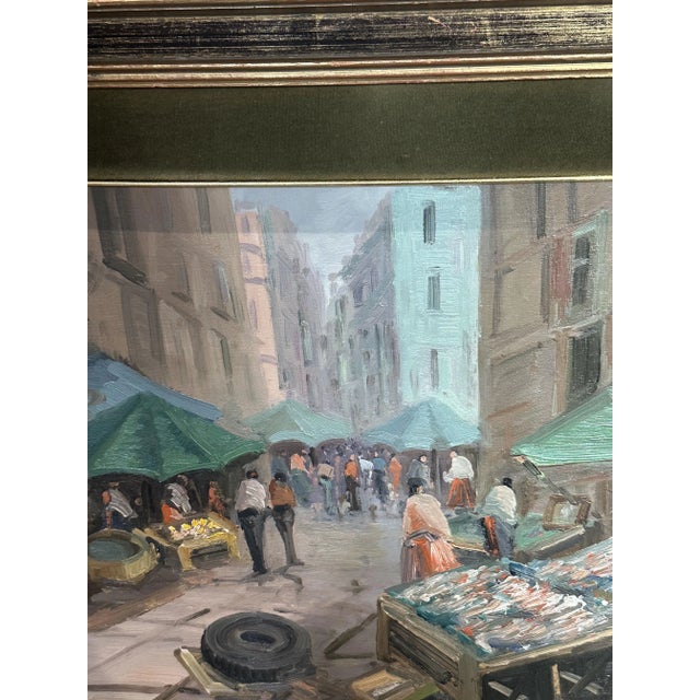 Paolo Malerba, Market, 1960s, Oil on Panel, Framed For Sale - Image 7 of 9