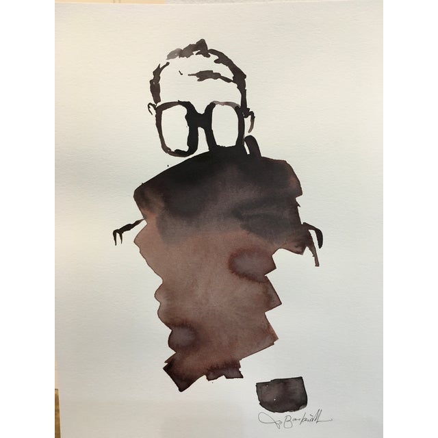 "Ink Wash Fashion Series" Contemporary Abstract Figurative Painting by Jo Baskerville For Sale - Image 10 of 10