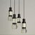Black Hanging Light with Four Pendants by Gaetano Missaglia, 1970s For Sale - Image 8 of 16