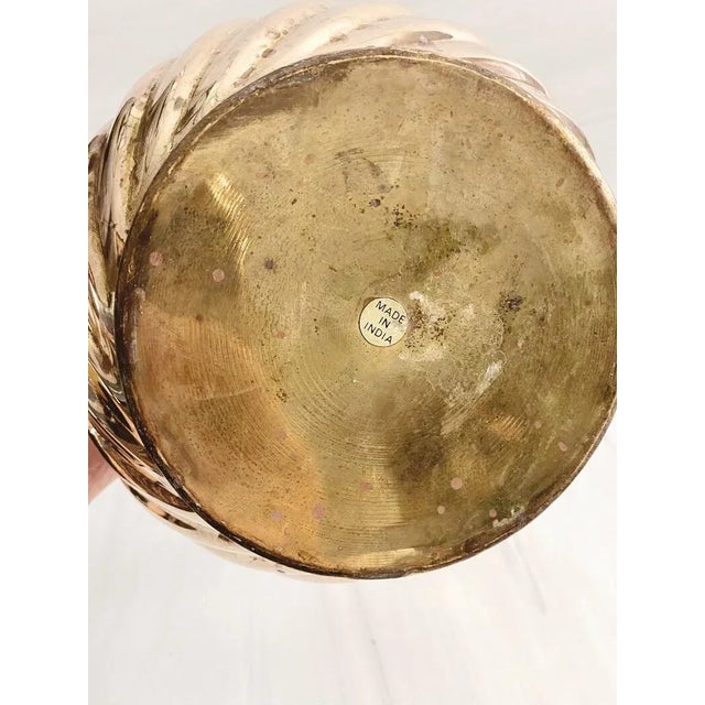 1970s Vintage Swirl Brass Planter For Sale - Image 4 of 6