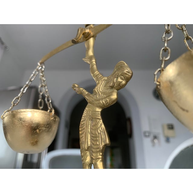 Brass Figurine of Woman with Scales, 1950s For Sale - Image 3 of 18