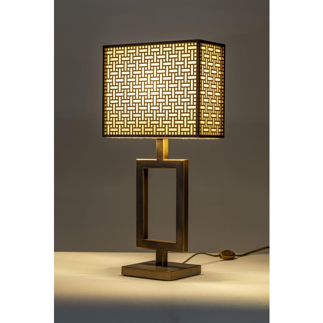 Not Yet Made - Made To Order Italian Polaris Table Lamp in Burnished Metal For Sale - Image 5 of 6