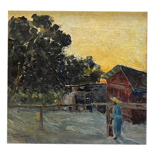 Matteo Sarno, Florida, 1924, Oil on Cardboard For Sale
