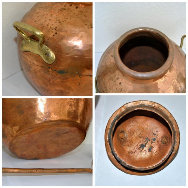 Ancient Egyptian Copper Pot With Cover and Ladle Chairish